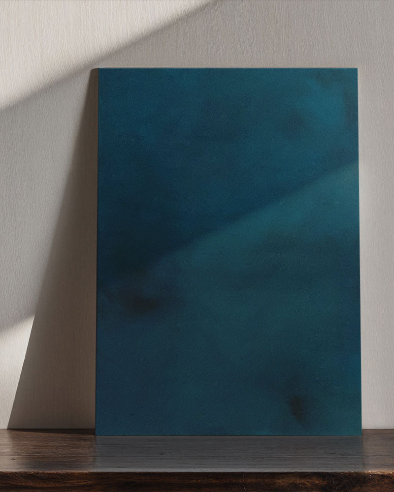 karolina krol art elegant minimalist abstract painting dark blue commissions
