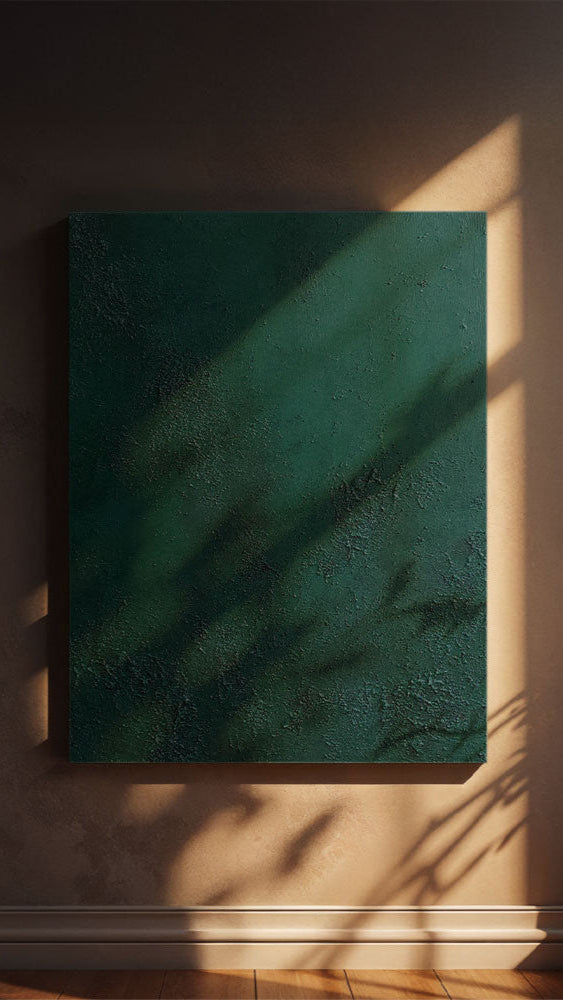 karolina krol art minimalist abstract painting dark green
