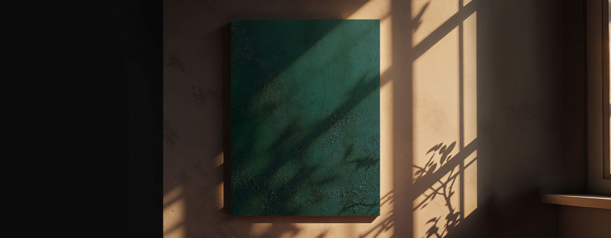karolina krol art minimalist abstract painting dark green
