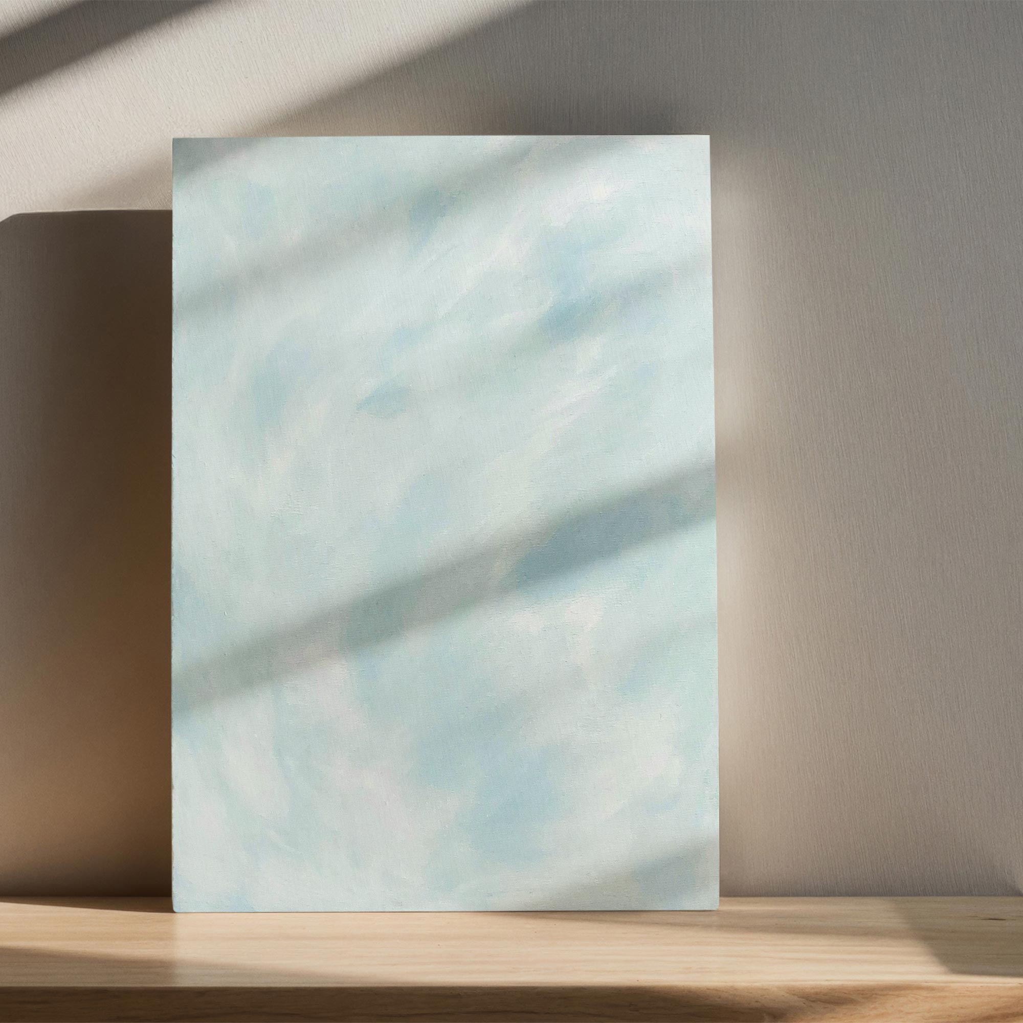 karolina krol art minimalist elegant abstract painting light blue
